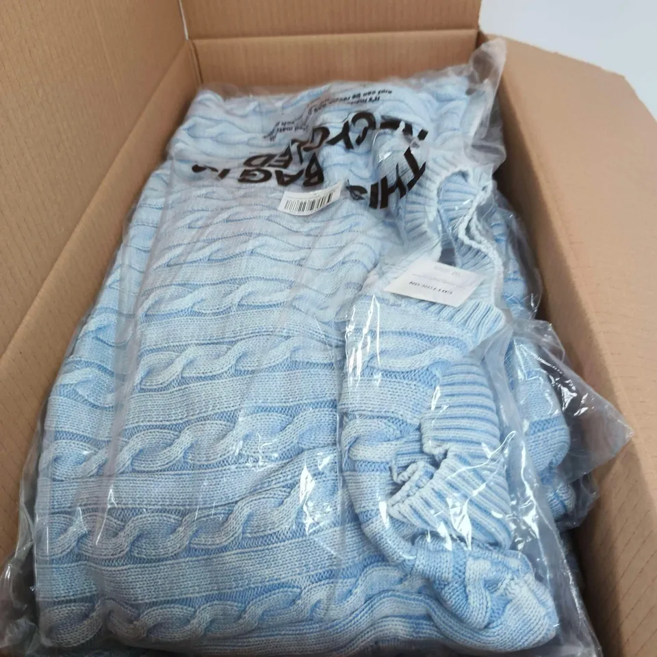 BOX OF 6 WASHED BOX FIT CREW KNIT JUMPERS XL