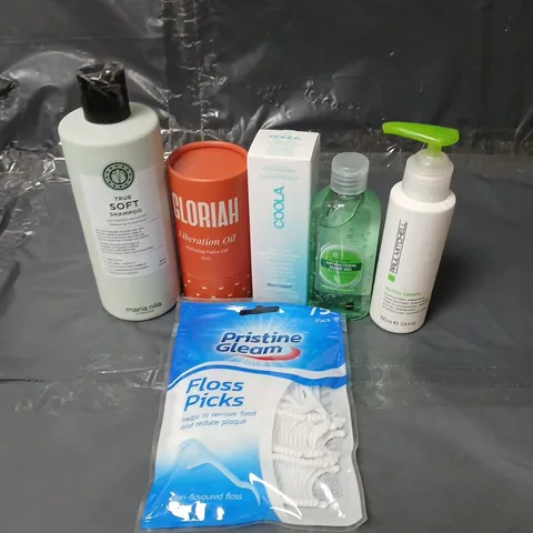 APPROXIMATEY 20 ASSORTED HEALTH AND BEAUTY PRODUCTS TO INCLUDE GLORIAH INTIMATE GEL, DENTAL FLOSS PICKS AND PAUL MITCHELL GLOSS DROPS