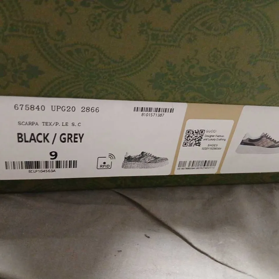 GUCCI MONOGRAM SNEAKERS – BLACK/GREY, MEN'S UK 9