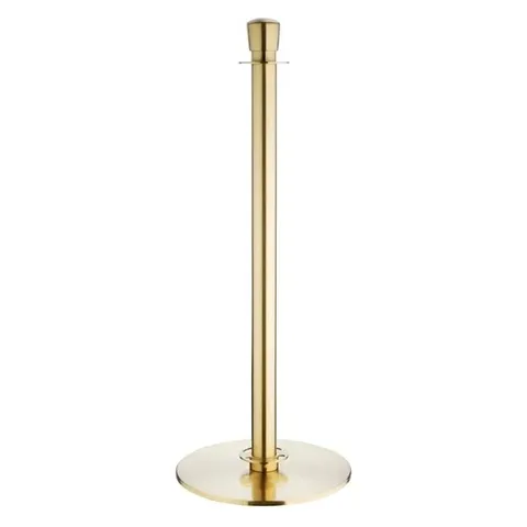 BOXED BOLERO FLAT BASE BARRIER BANNER POSTS BRUSHED BRASS (2 PACK)