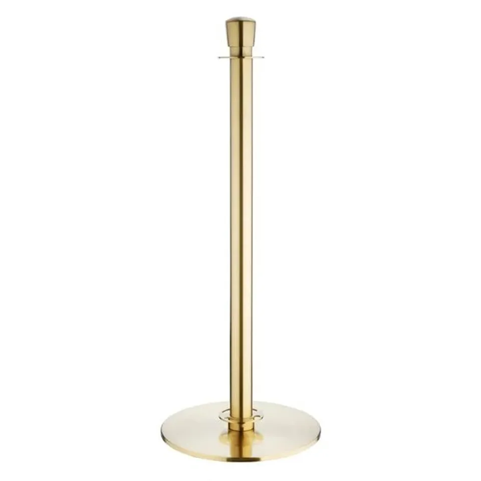 BOXED BOLERO FLAT BASE BARRIER BANNER POSTS BRUSHED BRASS (2 PACK)