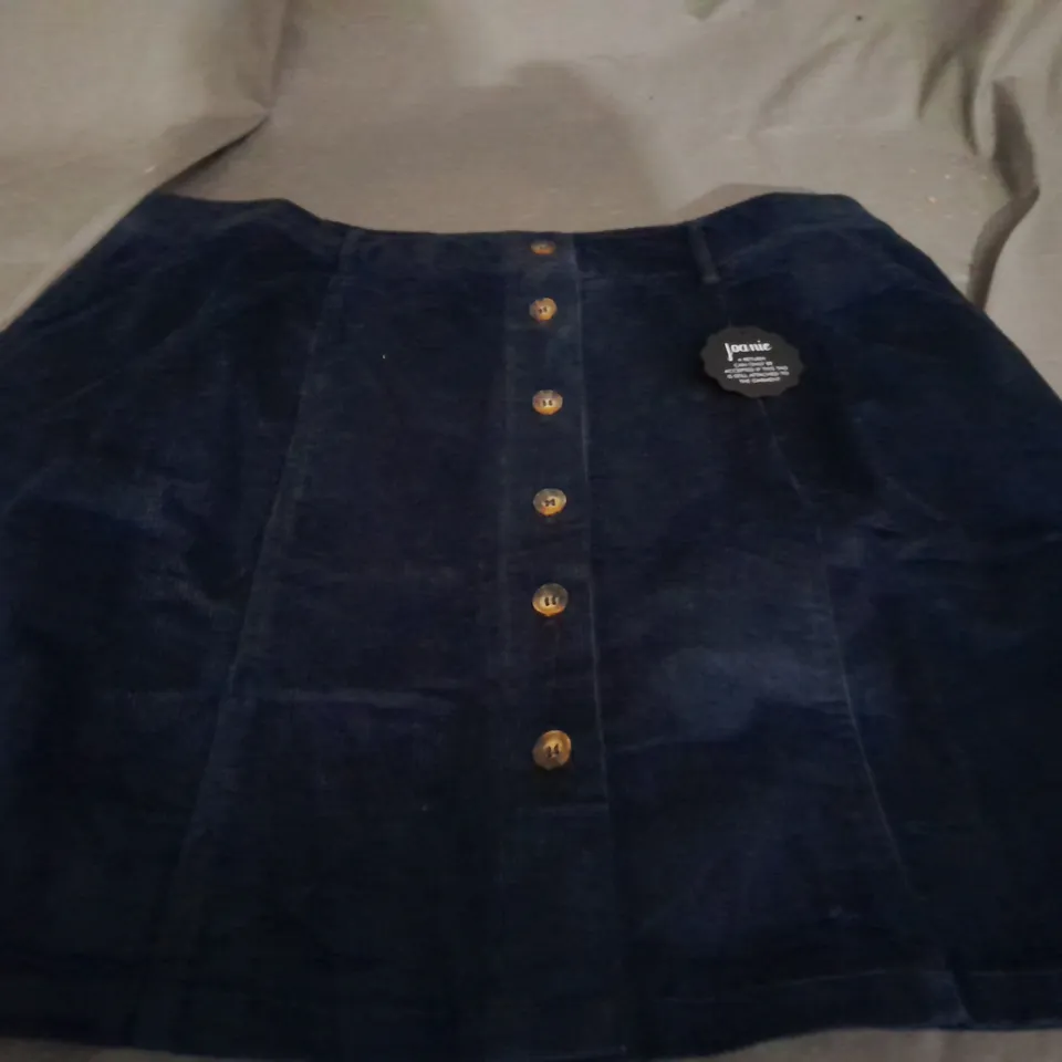 JOANIE CORD NAVY SKIRT - UK 22