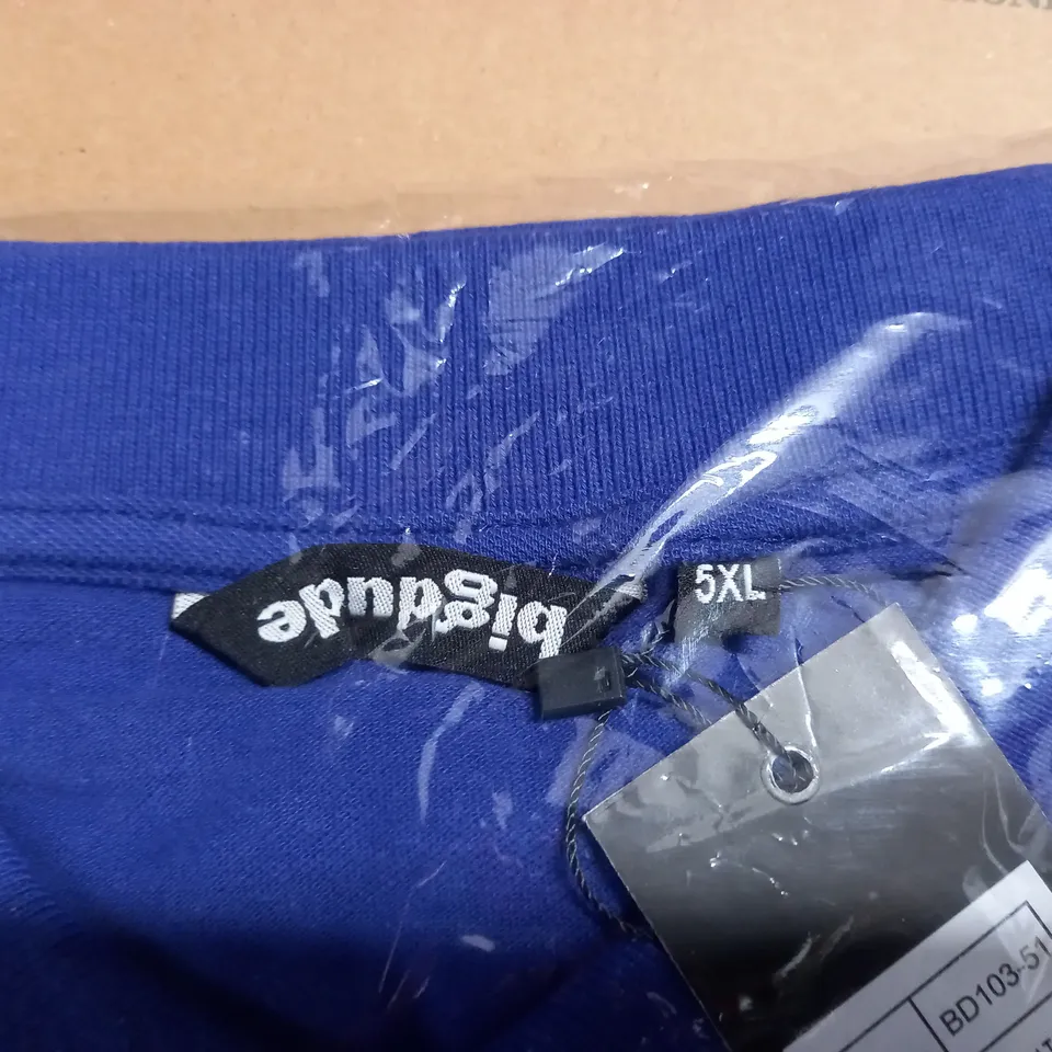 BIGDUDE COLBALT BLUE POLO SHIRT - SIZE 5XL 