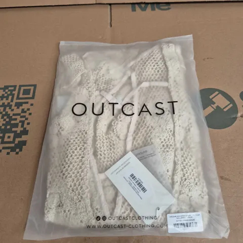 BAGGED OUTCAST CREAM MINI DRESS (XXS/XS)