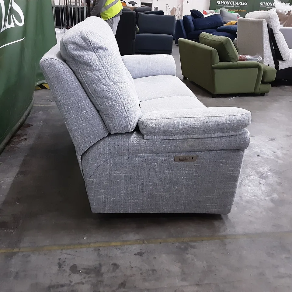 QUALITY BRITISH MANUFACTURED DESIGNER G PLAN SEATTLE 3 SEATER ELECTRIC RECLINING DOUBLE B932 BEACH DUCK EGG 