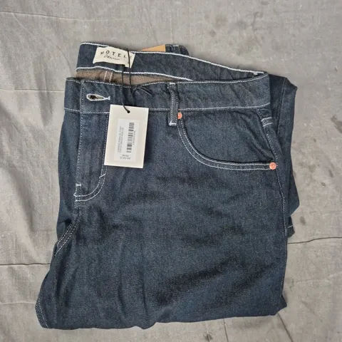 MOTEL DENIM LOW RISE JEANS INDIGO, W34 L30