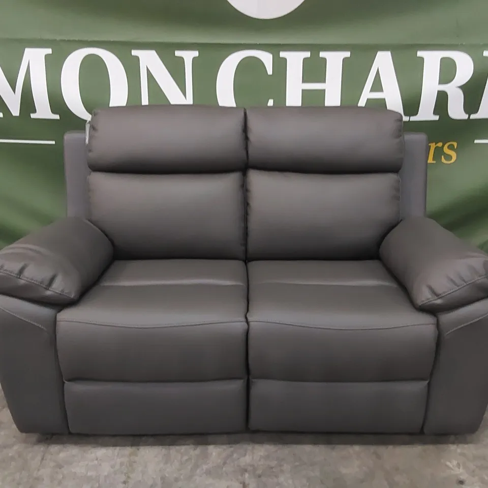 EDISON 2 SEATER LUXURY FAUX LEATHER MANUAL RECLINER SOFA RRP £649