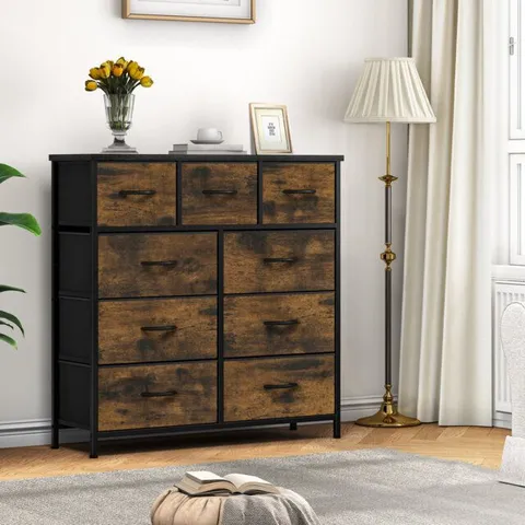 BOXED ALLIANNAH 100CM W 9-DRAWER CHEST OF DRAWERS