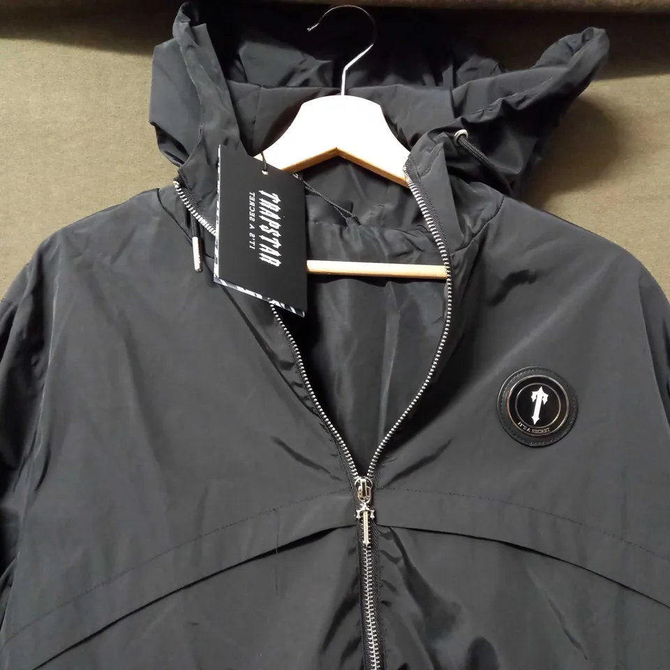 TRAPSTAR ITS A SECRET ZIP UP COAT IN BLACK - SMALL
