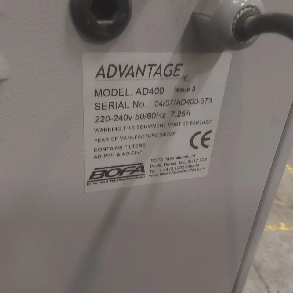 BOFA ADVANTAGE AD400 LASER FUME EXTRACTOR