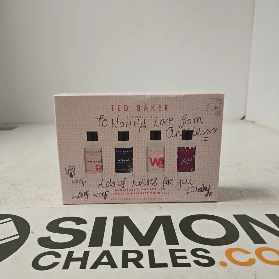 TED BAKER LONDON MINIATURE ICONS FOR HER GIFT SET – 4 X MINIATURE FRAGRANCES