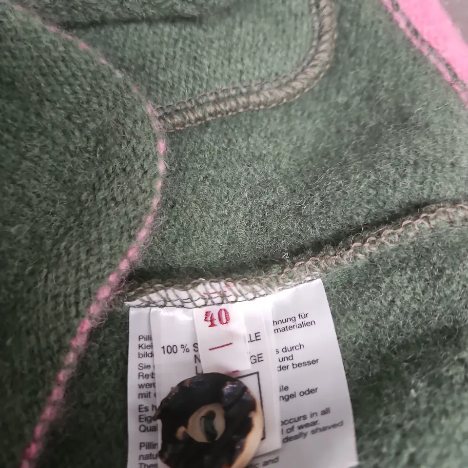 MIRABELL SALZBURG GREEN WOOL JACKET WITH PINK TRIM – (EU 40)