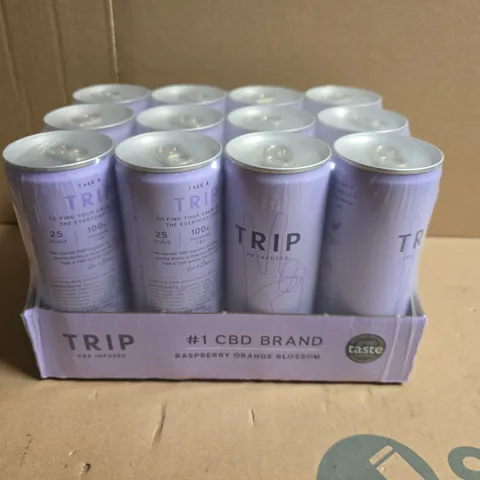 TRIP CBD INFUSED RASPBERRY ORANGE BLOSSOM – 12-PACK CANS