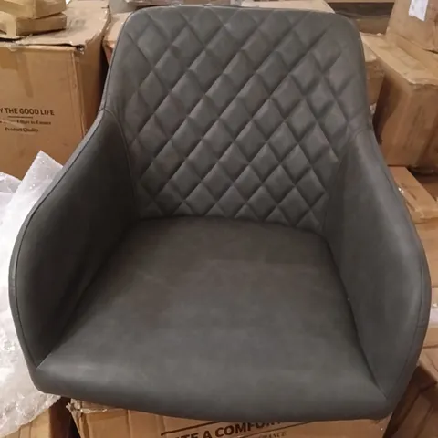 BOXED SET OF 2 FAUX LEATHER DINING CHAIRS