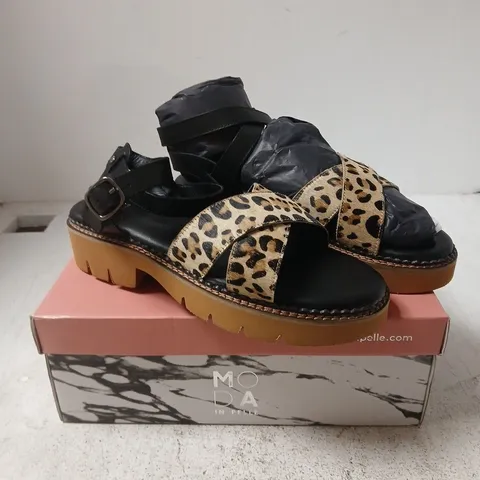 MODA IN PELLE JETTA LEOPARD PRINT LEATHER SANDALS β UK 7
