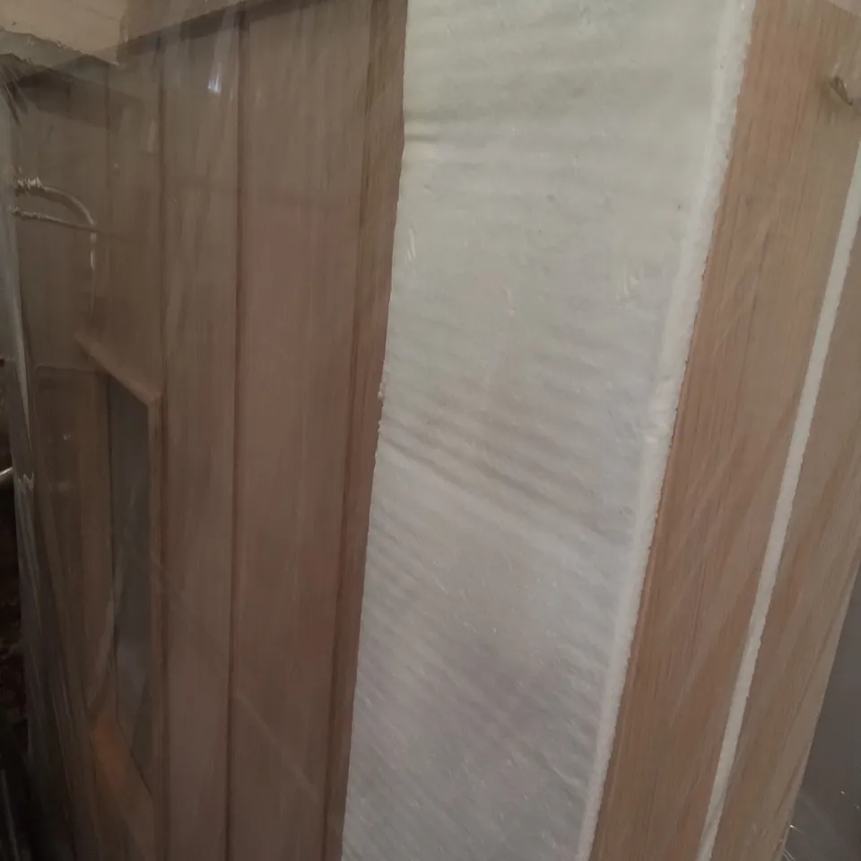 PACKAGED 1981 X 838MM GLAZED OAK VENEER STABLE DOOR