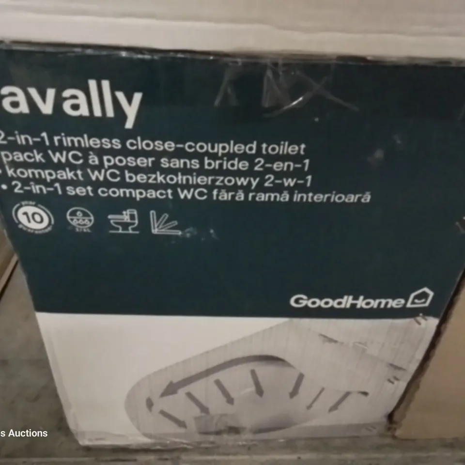 BOXED CAVALLY 2 IN 1 RIMLESS CLOSE COUPLED TOILET
