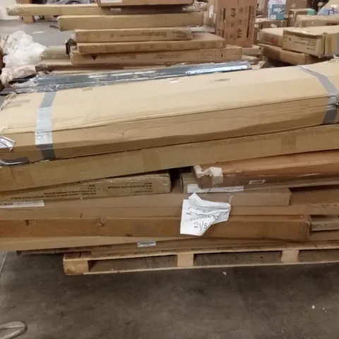PALLET OF ASSORTED DESIGNER INCOMPLETE FURNITURE PARTS AND PIECES
