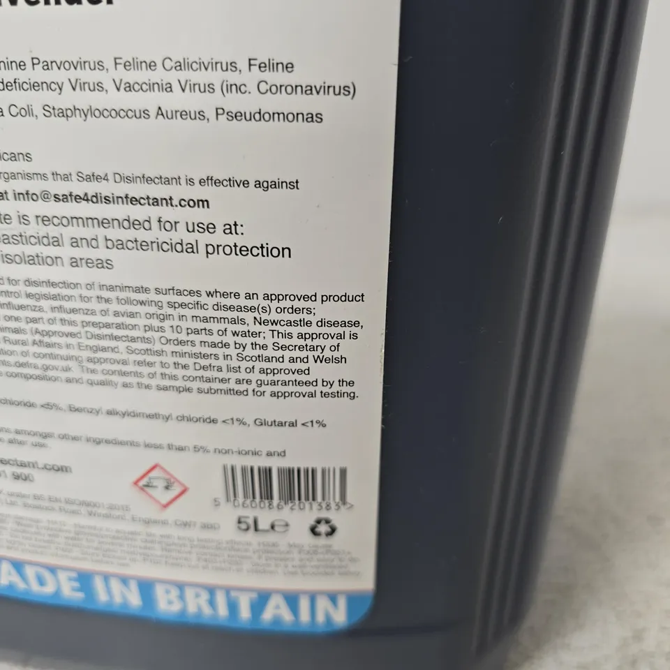 SAFE4 DISINFECTANT CONCENTRATE – 5L