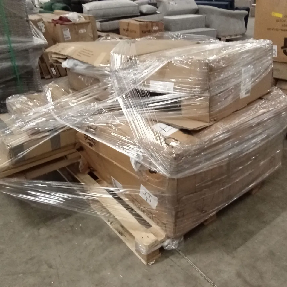PALLET OF ASSORTED INCOMPLETE FURNITURE PARTS AND PIECES