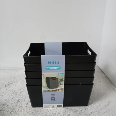 NIFTII BLACK STORAGE BASKETS – 5 PACK