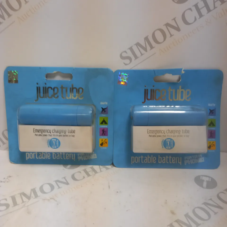 2 X SEALED JUICE PORTABLE EMERGENCY CHARGING TUBES