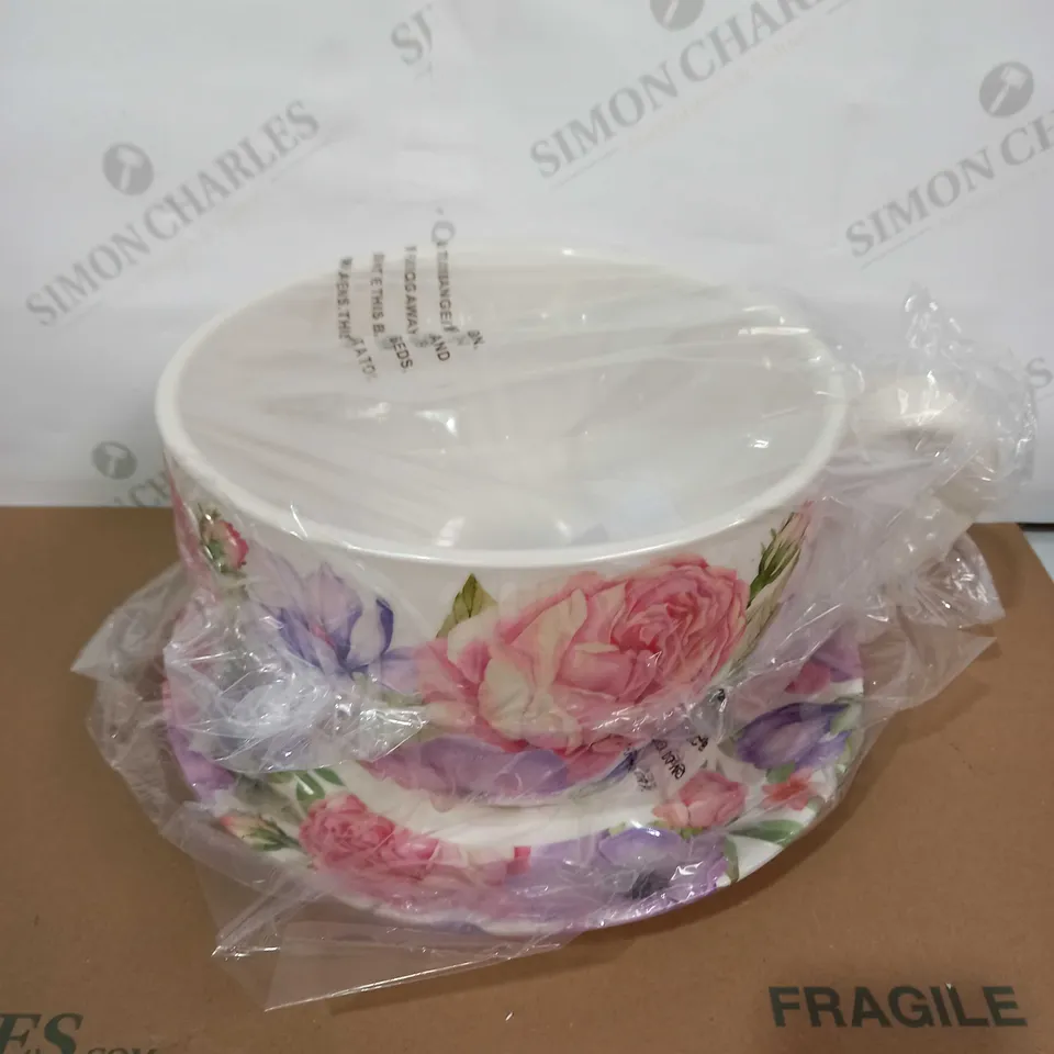 JENNINGS CUP & SAUCER PLANTER - BOUQUET
