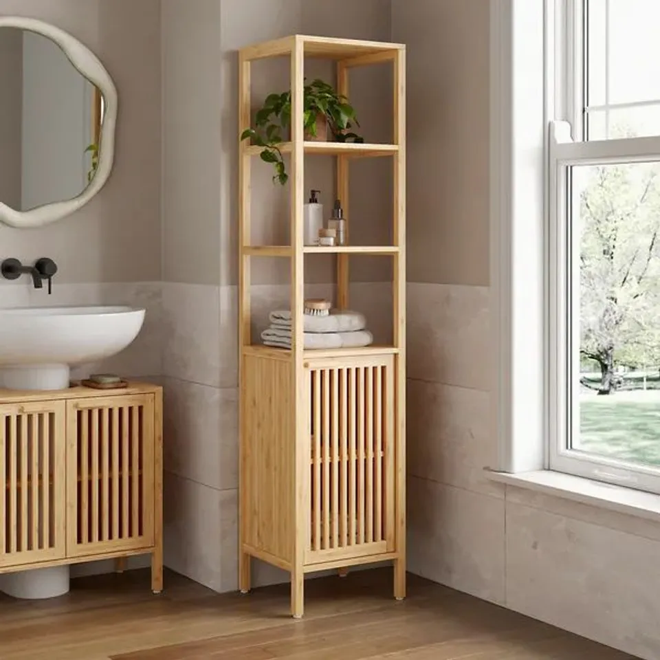 BOXED TALLIS 1 DOOR STORAGE UNIT - BAMBOO (1 BOX)