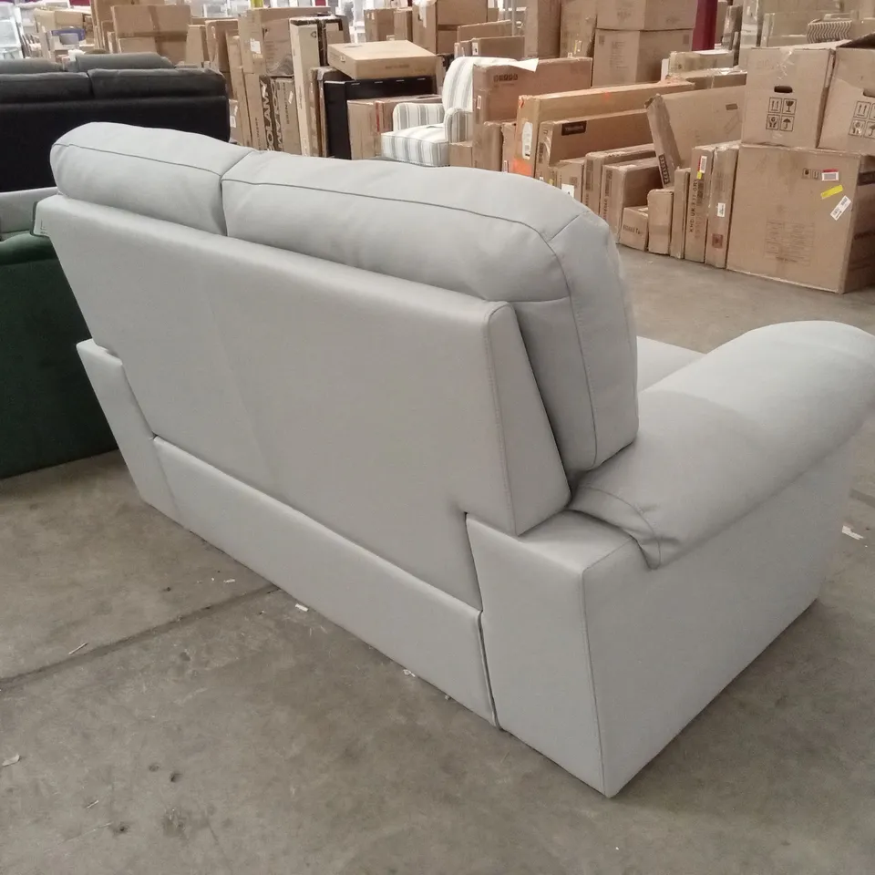 BROMLEY 2 SEATER SOFA, LIGHT GREY PREMIUM FAUX LEATHER