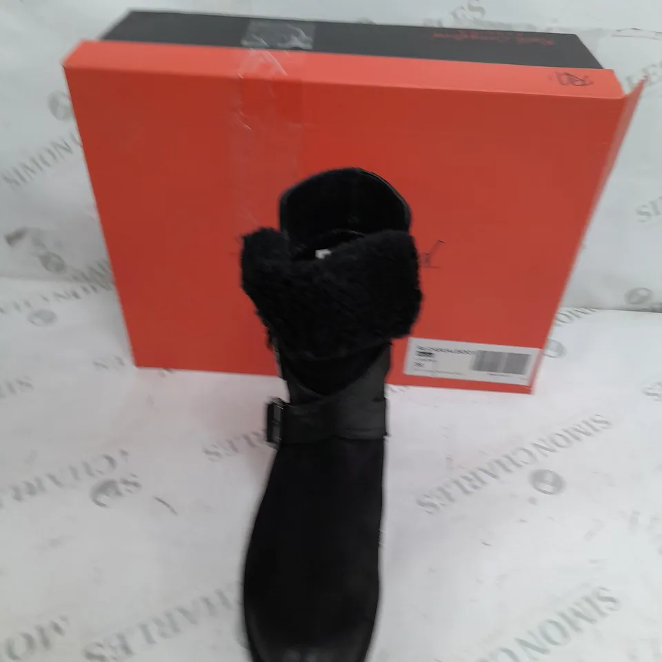 BOXED RUTH LANGSFORD CASUAL BOOTS, BLACK - SIZE 3