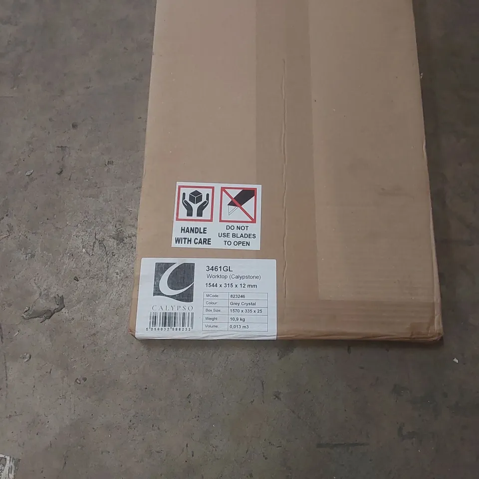 BOXED CALYPSO 3461GL WORKTOP - GREY CRYSTAL - 1544 x 315 x 12mm