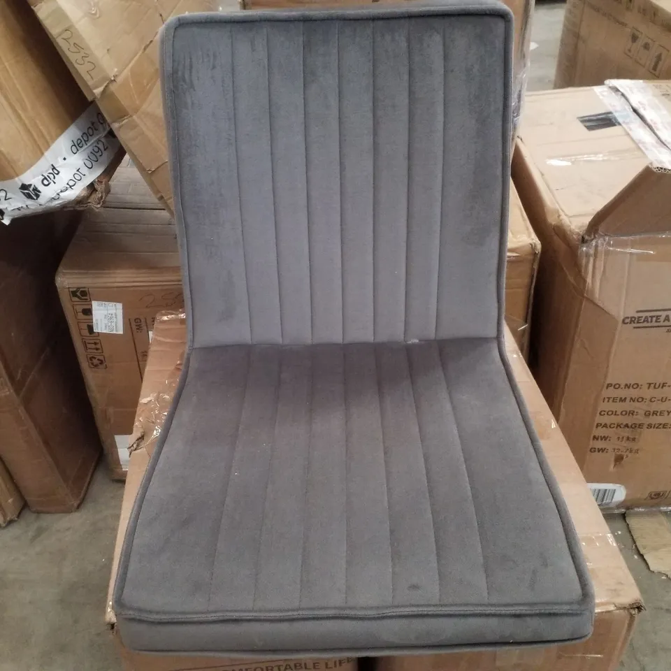 BOXED HAVVA DINING CHAIRS [VELVET] [SET OF 2] IN GREY