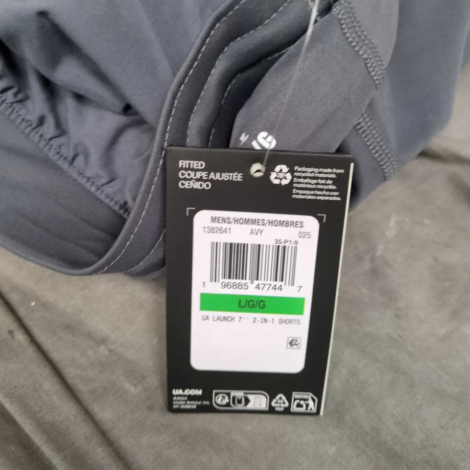 UNDER ARMOUR MEN'S LAUNCH 7" 2-IN-1 SHORTS – GREY