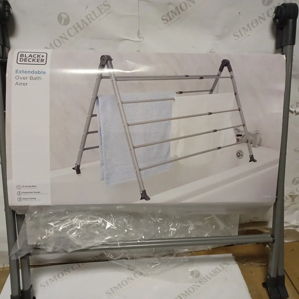 BLACK & DECKER EXTENDABLE OVER BATH CLOTHES AIRER  RRP £32.99
