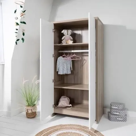BOXED TUTTI BAMBINI MODENA WARDROBE - WHITE AND OAK (3 BOXES)