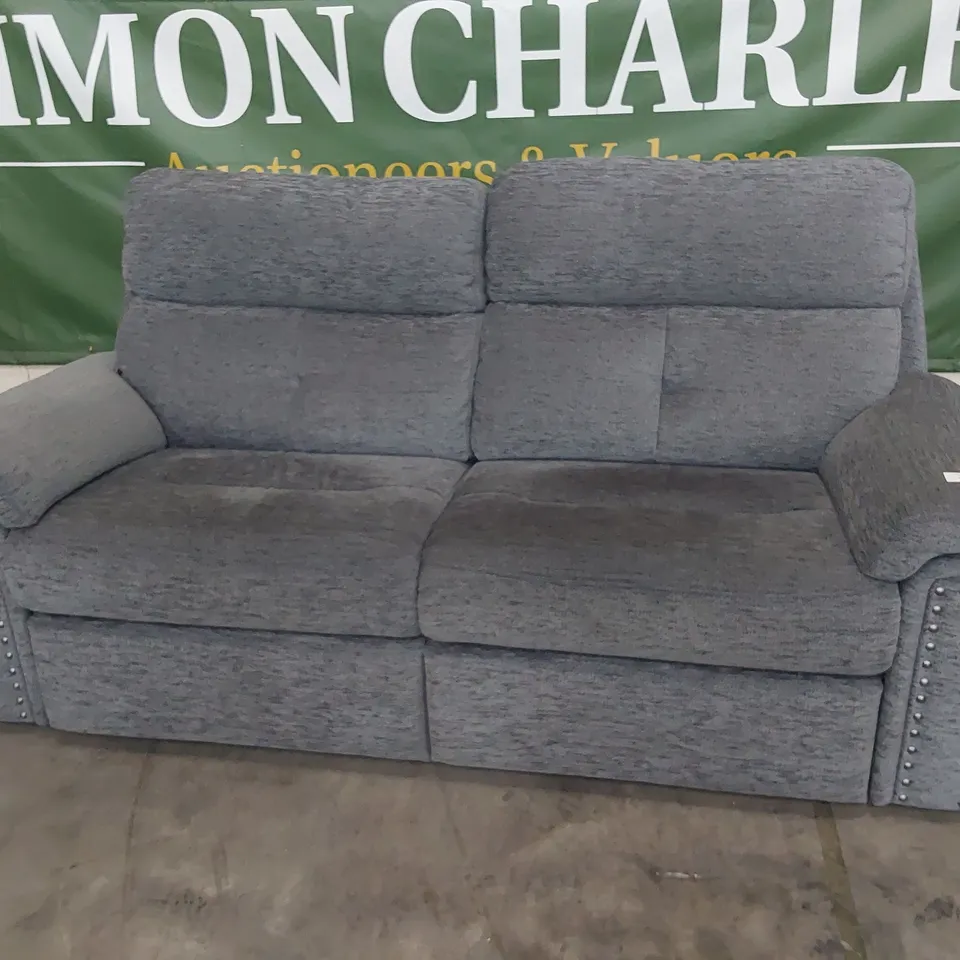 QUALITY BRITISH DESIGNER G PLAN BURFORD THREE SEATER SOFA BOUCLE GREY FABRIC