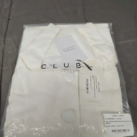 CLUBL LONDON SQUARE NECK MINI DRESS SIZE 12