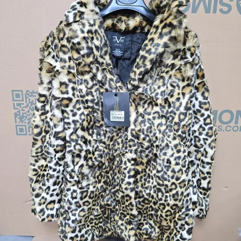 19V69 ITALIA PELLICCIA LEOPARD PRINT JACKET - SMALL