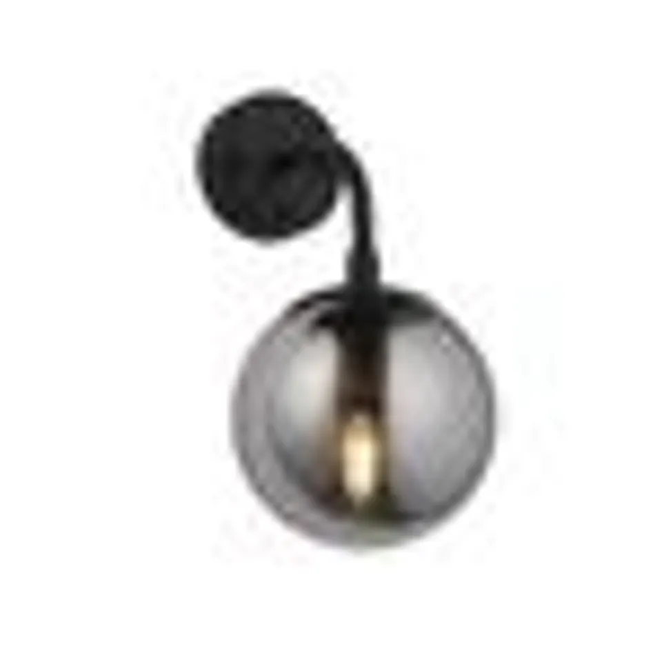 BOXED ENDON WALL 1 LIGHT MATT BLACK AND SMOKED MIRROR GLASS