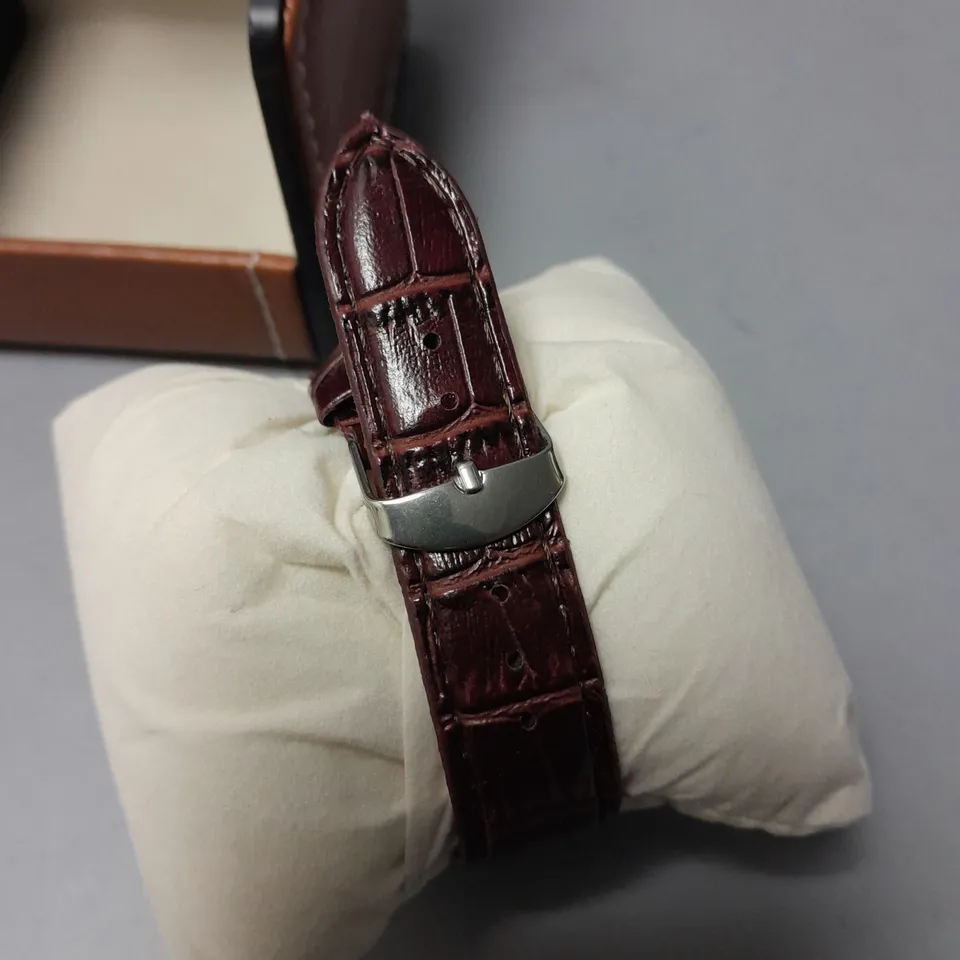 LA BANUS CHRONOGRAPH MOON PHASE STAINLESS STEEL WATCH IN GIFT BOX