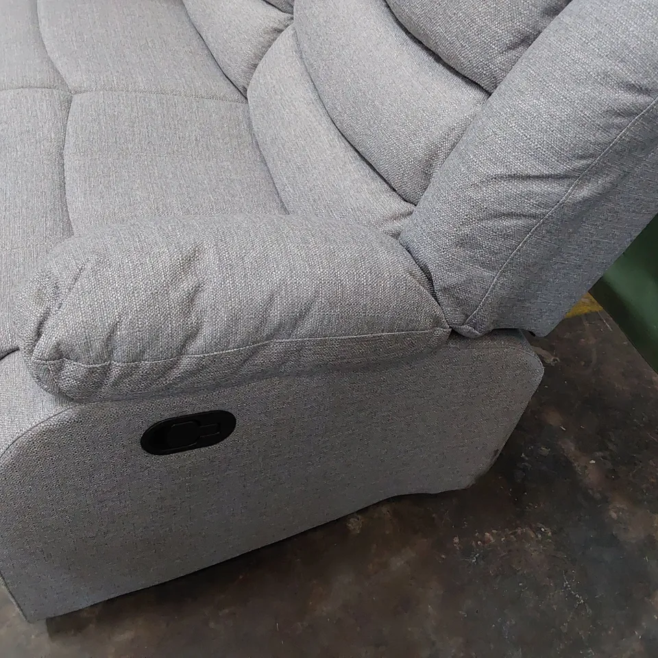 DESIGNER MANUAL RECLINING TWO SEATER SOFA GREY FABRIC 