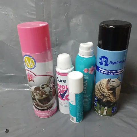APPROXIMATELY 12 ASSORTED AEROSOLS TO INCLUDE QUICKDRY SHEEP & CATTLE MARKER, STOCARE REMOVE, DASHBOARD SPRAY SILICONE, ETC - COLLECTION ONLY