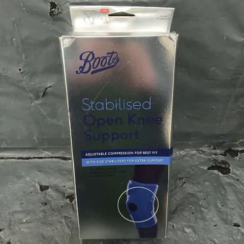 BOXED BOOTS STABILISED OPEN KNEE SUPPORT BRACE 