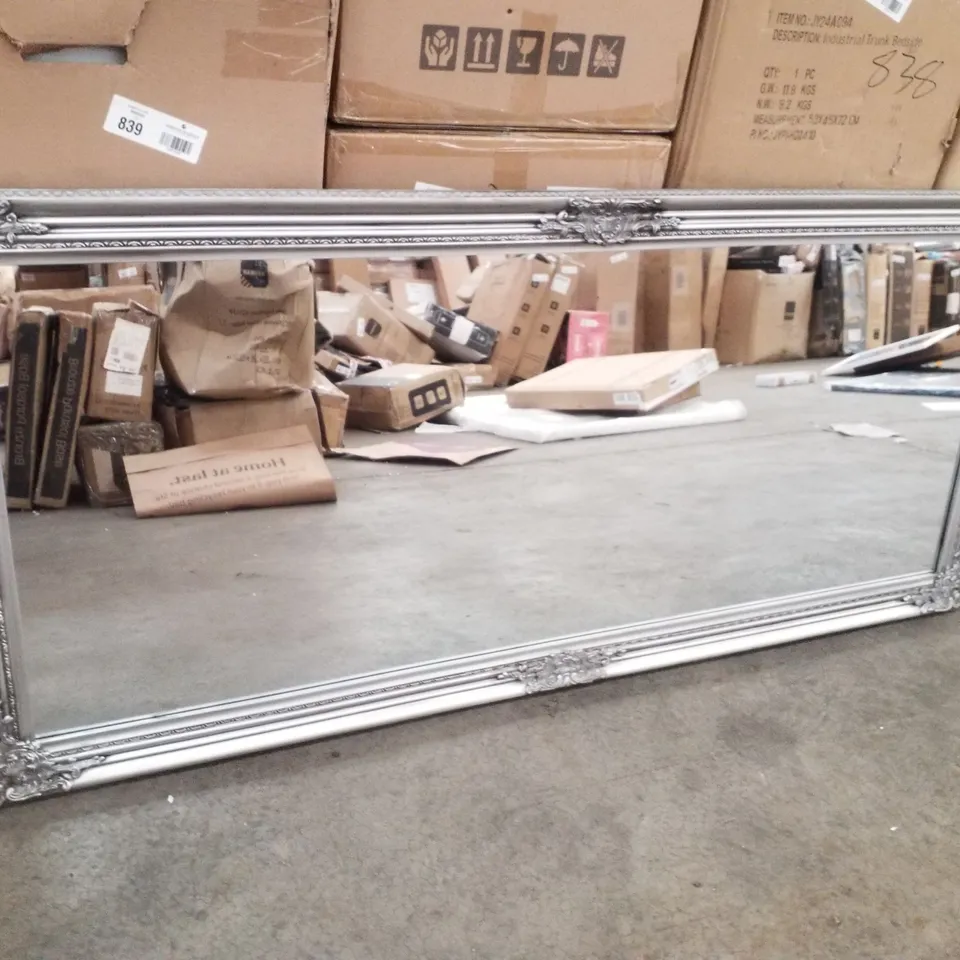 BRAND NEW BOXED HOMESDIRECT365 ANTIQUE FRENCH STYLE SILVER LEANER MIRROR 
