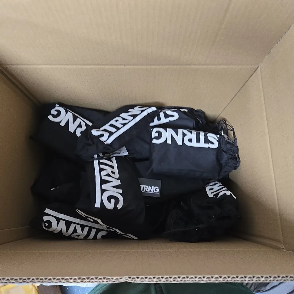 STRNG BRAND BLACK VELCRO STRAPS (PAIR) – FABRIC STRAPS, BOX OF APPROXIMATELY 20