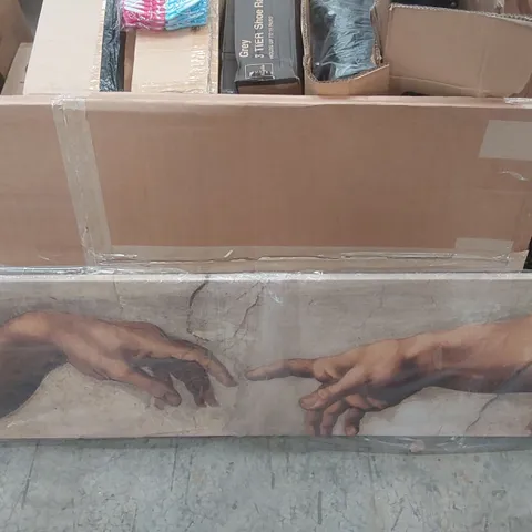 BAGGED CREATION OF ADAM, DETAIL BY MICHELANGELO WRAPPED CANVAS