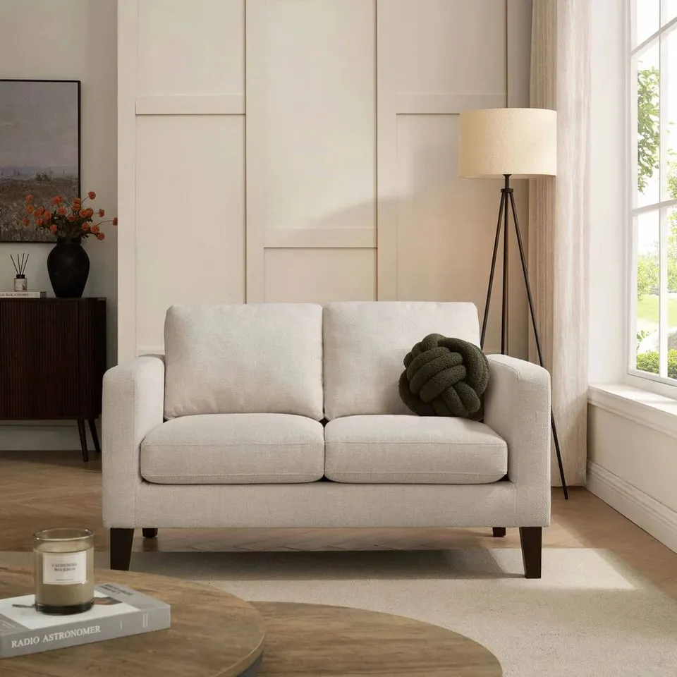 BOXED DUSK SOHO COMPACT 2 SEATER SOFA - BEIGE (1 BOX)