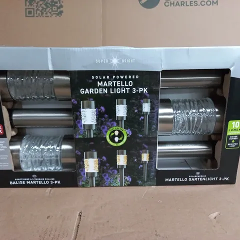 MARTELLO GARDEN LIGHT 3-PACK – SOLAR POWERED OUTDOOR LIGHTS (BOXED)