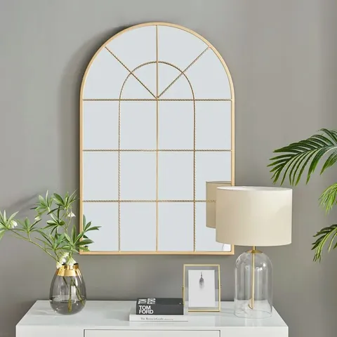 BOXED ROUSSEL WINDOW STYLE METAL FRAME FLOOR OR WALL MIRROR MODERN DECOR