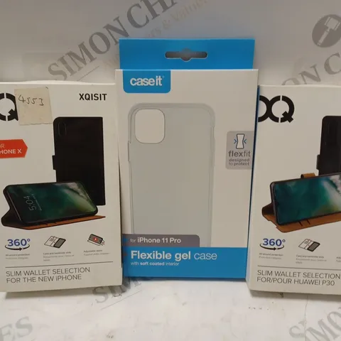 APPROXIMATELY 70 MOBILE PHONE CASES TO INCLUDE CASEIT FLEXIBLE GEL CASE FOR IPHONE 11 PRO, XQIST SLIM WALLET SELECTION FOR HUAWEI P30, XQIST SLIM WALLET SELECTION FOR IPHONE X, ETC